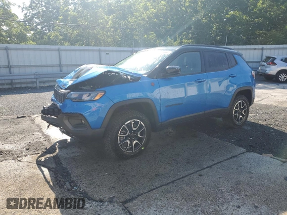 2025 Jeep Compass Trailhawk with VIN 3C4NJDDNXST556886, listed as a Copart auction lot 63569125 with 1,528 mi miles and Clean title. Bid and sale history available at DreamBid. Image 1.