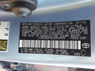 2014 Toyota Prius Plug-In with VIN JTDKN3DP0E3054939, listed as a IAAI auction lot 41278454 with 117,407 mi miles. Bid and sale history available at carsss.com. Image 9.