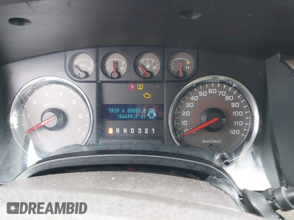 2009 Ford F-150 STX with VIN 1FTRX14809KC93165, listed as a IAAI auction lot 41563841 with 156,690 mi miles. Bid and sale history available at carsss.com. Image 7.