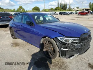 2021 BMW 3 Series M340i with VIN 3MW5U7J00M8B95124, listed as a Copart auction lot 64953032 with 9,483 mi miles. Bid and sale history available at carsss.com. Image 1.