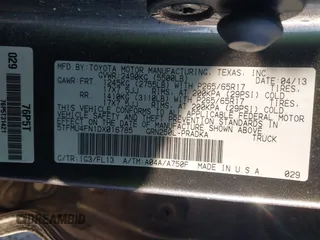 2013 Toyota Tacoma with VIN 5TFMU4FN1DX016785, listed as a IAAI auction lot 41364476 with 1 mi miles. Bid and sale history available at carsss.com. Image 9.