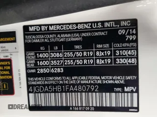2015 Mercedes-Benz M 350 z VIN 4JGDA5HB1FA480792, wystawiony jako Copart lot #58862055 z przebiegiem 149 190 mil mil oraz Szkoda całkowita • Salvage title. Historia ofert i sprzedaży dostępna na DreamBid. Obrazek 13.
