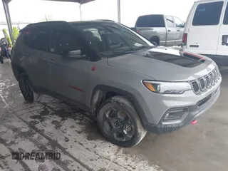 2023 Jeep Compass Trailhawk with VIN 3C4NJDDN5PT526220, listed as a IAAI auction lot 42236827 with 73,104 mi miles and . Bid and sale history available at DreamBid. Image 1.