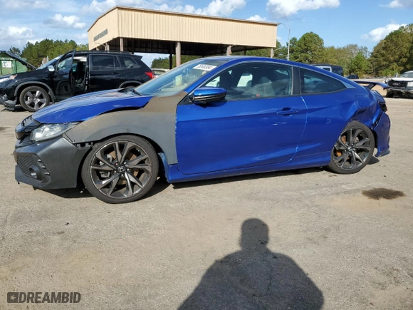 2019 Honda Civic Si Coupe with VIN 2HGFC3A55KH755349, listed as a Copart auction lot 76500384 with 0 mi miles and Salvage Title. Bid and sale history available at carsss.com. Image 1.