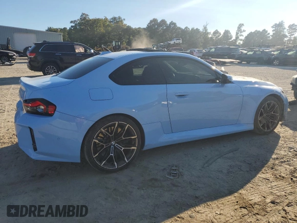 2024 BMW M2 with VIN 3MF13DM07R8D97218, listed as a Copart auction lot 75245254 with 13,343 mi miles and Salvage Title. Bid and sale history available at carsss.com. Image 3.