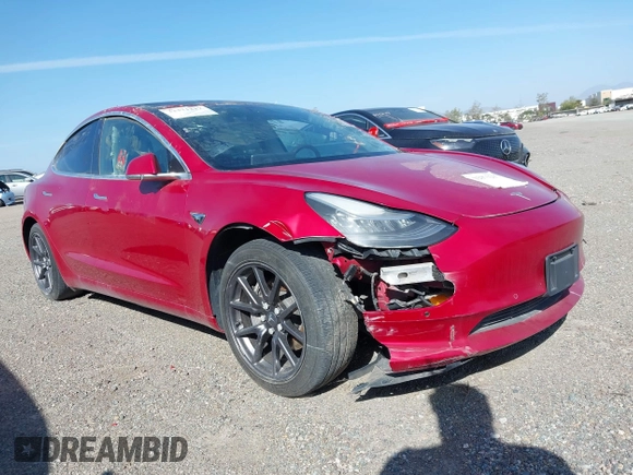 2020 Tesla Model 3 Standard Range Plus with VIN 5YJ3E1EA7LF706636, listed as a IAAI auction lot 32371217 with 35,389 mi miles. Bid and sale history available at carsss.com. Image 1.