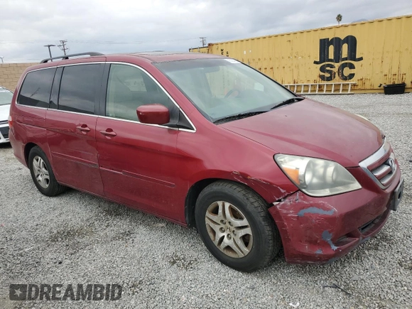 2005 Honda Odyssey EX-L with VIN 5FNRL386X5B413304, listed as a Copart auction lot 45020465 with 210,394 mi miles and Clean Title. Bid and sale history available at carsss.com. Image 4.