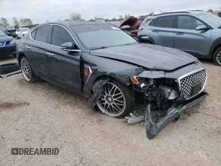 2019 Genesis G70 Design with VIN KMTG34LE2KU021868, listed as a Copart auction lot 73151094 with 68,466 mi miles and Salvage Title. Bid and sale history available at DreamBid. Image 4.
