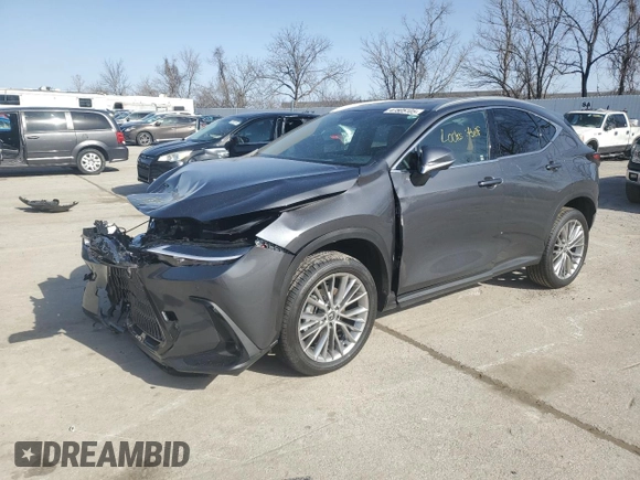 2025 Lexus NX 350h Premium z VIN 2T2GKCEZ8SC048481, wystawiony jako Copart lot #47805105 z przebiegiem Nie podano mil oraz Szkoda całkowita • Salvage title. Historia ofert i sprzedaży dostępna na DreamBid. Obrazek 1.
