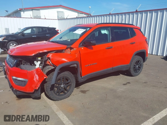 2017 Jeep Compass Sport with VIN 3C4NJDAB1HT628125, listed as a IAAI auction lot 42218375 with 52,415 mi miles and . Bid and sale history available at DreamBid. Image 18.