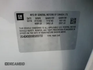 2014 Buick Regal with VIN 2G4GK5EX9E9269733, listed as a Copart auction lot 56896235 with Not provided miles and Salvage title. Bid and sale history available at DreamBid. Image 12.