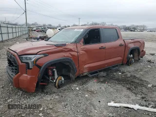 2024 Toyota Tundra TRD Pro Hybrid with VIN 5TFPC5DB6RX076616, listed as a Copart auction lot 43985855 with 7,273 mi miles and Salvage title. Bid and sale history available at DreamBid. Image 1.