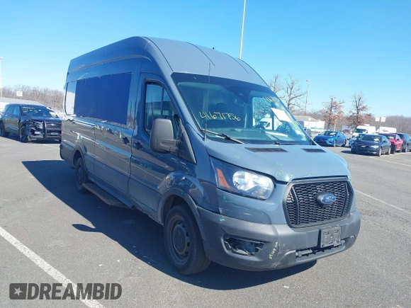 2021 Ford Transit Cargo with VIN 1FTBR3X84MKA54150, listed as a IAAI auction lot 41671756 with 96,556 mi miles and . Bid and sale history available at DreamBid. Image 1.
