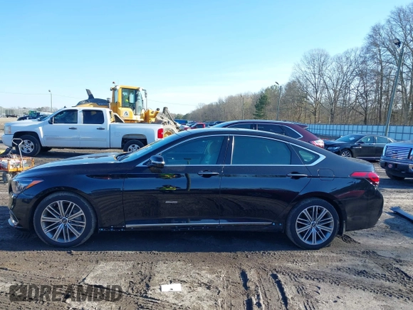 2018 Genesis G80 3.8L with VIN KMHGN4JE5JU245545, listed as a IAAI auction lot 41413528 with 65,707 mi miles. Bid and sale history available at carsss.com. Image 15.