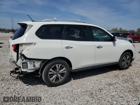 2017 Nissan Pathfinder SL with VIN 5N1DR2MM4HC677591, listed as a Copart auction lot 53822435 with 125,312 mi miles and Salvage Title. Bid and sale history available at DreamBid. Image 3.