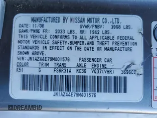 2009 Nissan 370Z Touring with VIN JN1AZ44E79M401576, listed as a Copart auction lot 89177535 with 131,622 mi miles and Salvage Title. Bid and sale history available at carsss.com. Image 12.