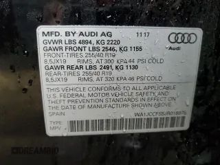 2018 Audi Q3 Premium Plus with VIN WA1JCCFS5JR018975, listed as a Copart auction lot 56663215 with 86,672 mi miles and Salvage title. Bid and sale history available at DreamBid. Image 13.