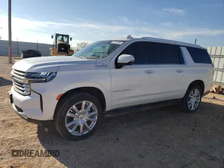 2021 Chevrolet Suburban High Country with VIN 1GNSKGKL5MR135826, listed as a Copart auction lot 82916583 with 58,001 mi miles and . Bid and sale history available at DreamBid. Image 1.