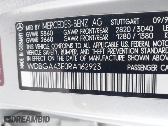 1994 Mercedes-Benz S with VIN WDBGA43E0RA162923, listed as a IAAI auction lot 42012249 with 107,498 mi miles and . Bid and sale history available at DreamBid. Image 9.