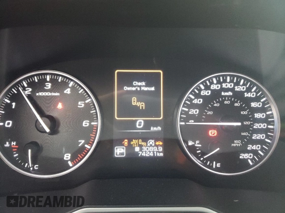 2023 Subaru Outback with VIN 4S4BTDKC4P3140295, listed as a Copart auction lot 73741994 with 74,241 mi miles and Salvage title. Bid and sale history available at DreamBid. Image 9.