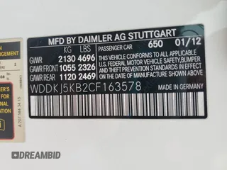 2012 Mercedes-Benz E 350 with VIN WDDKJ5KB2CF163578, listed as a Copart auction lot 60167435 with 89,224 mi miles and Salvage title. Bid and sale history available at DreamBid. Image 12.