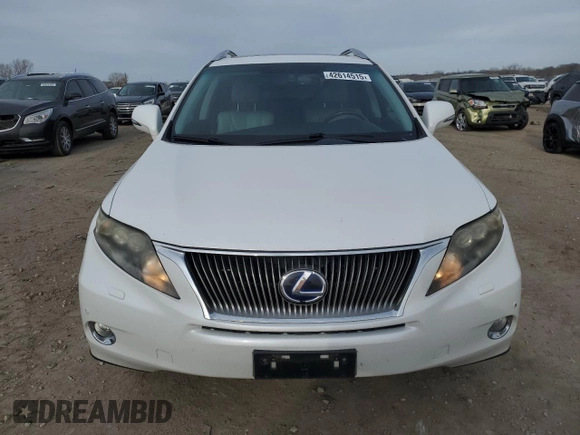 2010 Lexus RX 450h with VIN JTJBC1BA0A2016911, listed as a Copart auction lot 42614515 with 169,490 mi miles and Salvage title. Bid and sale history available at DreamBid. Image 5.