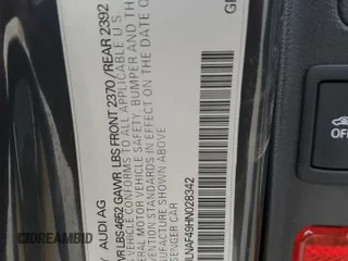 2017 Audi A4 Premium Plus with VIN WAULNAF49HN028342, listed as a Copart auction lot 84749944 with 66,932 mi miles and Salvage Title. Bid and sale history available at carsss.com. Image 13.