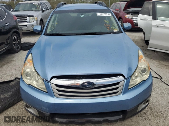 2010 Subaru Outback 2.5i Prem with VIN 4S4BRCBC9A3373735, listed as a Copart auction lot 76573974 with 0 mi miles and Non Repairable. Bid and sale history available at carsss.com. Image 5.