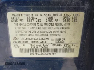 2007 Nissan Sentra 2.0 с VIN 3N1AB61E67L646784, выставлен на аукционе IAAI как лот 42469022 с пробегом 216 678 миль миль и . История ставок и продаж доступна на DreamBid. Изображение 9.