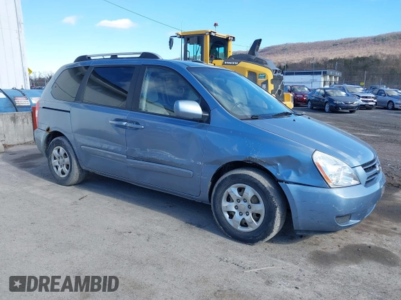 2007 Kia Sedona with VIN KNDMB133576126515, listed as a IAAI auction lot 41497785 with 112,034 mi miles. Bid and sale history available at carsss.com. Image 1.