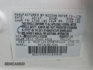 2018 Nissan Versa S Plus z VIN 3N1CN7APXJL833038, wystawiony jako Copart lot #58447095 z przebiegiem 125 848 mil mil oraz Czysty tytuł • Clean title. Historia ofert i sprzedaży dostępna na DreamBid. Obrazek 12.
