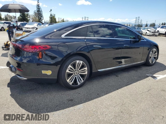 2022 Mercedes-Benz EQS with VIN W1KCG2DB1NA014402, listed as a Copart auction lot 48936474 with 20,081 mi miles and Salvage Title. Bid and sale history available at carsss.com. Image 3.