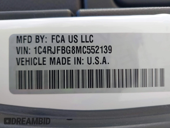 2021 Jeep Grand Cherokee Limited with VIN 1C4RJFBG8MC552139, listed as a IAAI auction lot 42037970 with 75,000 mi miles and . Bid and sale history available at DreamBid. Image 9.