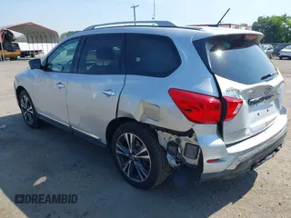 2018 Nissan Pathfinder SL with VIN 5N1DR2MMXJC631379, listed as a IAAI auction lot 42585871 with 92,610 mi miles and . Bid and sale history available at DreamBid. Image 3.