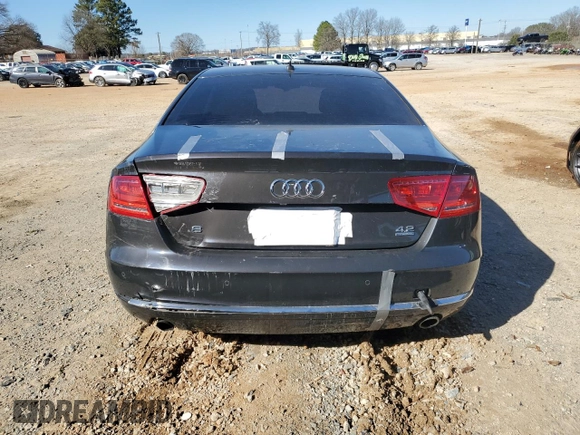 2012 Audi A8 with VIN WAUAVAFD5CN013921, listed as a Copart auction lot 47845595 with 92,512 mi miles and Salvage title. Bid and sale history available at DreamBid. Image 6.