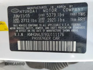 2016 Hyundai Genesis 3.8L with VIN KMHGN4JE9GU111176, listed as a Copart auction lot 48830564 with 113,648 mi miles. Bid and sale history available at carsss.com. Image 13.