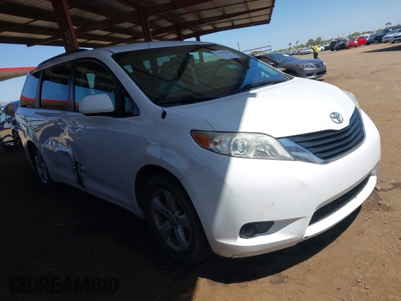 2012 Toyota Sienna LE AAS with VIN 5TDKK3DC4CS274117, listed as a IAAI auction lot 42008690 with 205,353 mi miles. Bid and sale history available at carsss.com. Image 1.