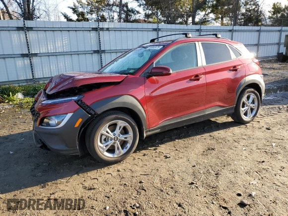 2023 Hyundai Kona SEL with VIN KM8K3CAB0PU053328, listed as a Copart auction lot 49893475 with 3,363 mi miles and Salvage Title. Bid and sale history available at carsss.com. Image 1.