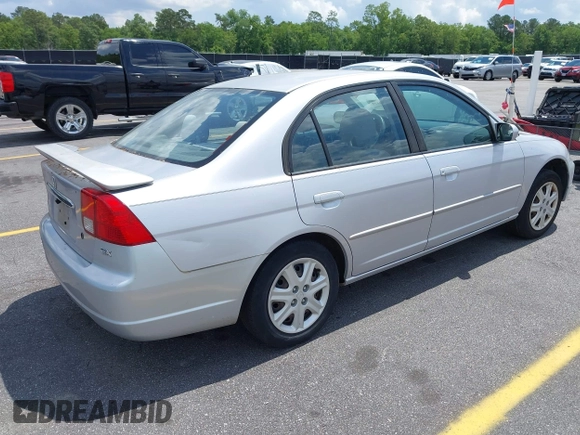 2003 Honda Civic EX with VIN 1HGES26753L007546, listed as a IAAI auction lot 42169138 with 151,688 mi miles. Bid and sale history available at carsss.com. Image 4.