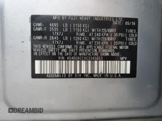 2016 Subaru Outback Premium с VIN 4S4BSACCXG3345653, выставлен на аукционе Copart как лот 62395515 с пробегом 130 125 миль миль и Списание • Salvage title. История ставок и продаж доступна на DreamBid. Изображение 13.