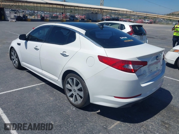 2013 Kia Optima SX with VIN 5XXGR4A65DG168350, listed as a IAAI auction lot 42254369 with 112,496 mi miles and . Bid and sale history available at DreamBid. Image 3.