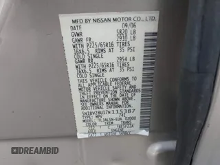2007 Nissan Quest S with VIN 5N1BV28U17N115387, listed as a IAAI auction lot 41686151 with 234,411 mi miles. Bid and sale history available at carsss.com. Image 9.