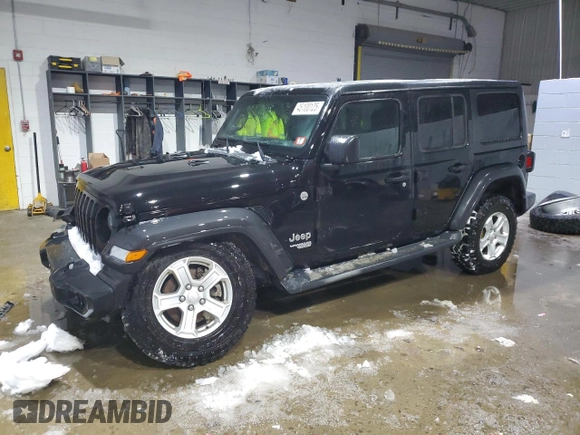 2019 Jeep Wrangler Unlimited Sport Altitude with VIN 1C4HJXDG7KW511592, listed as a Copart auction lot 45100125 with 53,669 mi miles and Salvage title. Bid and sale history available at DreamBid. Image 1.