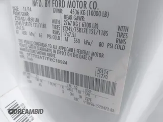 2015 Ford F-250 XLT z VIN 1FT7X2AT7FEC16924, wystawiony jako IAAI lot #41968009 z przebiegiem 328 785 mil mil oraz . Historia ofert i sprzedaży dostępna na DreamBid. Obrazek 8.