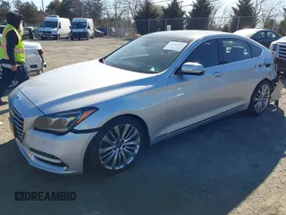 2018 Genesis G80 Ultimate with VIN KMHGN4JF4JU249515, listed as a IAAI auction lot 41806391 with 44,462 mi miles and . Bid and sale history available at carsss.com. Image 2.
