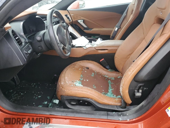 2015 Chevrolet Corvette Z51 3LT with VIN 1G1YM3D72F5111802, listed as a Copart auction lot 74503004 with 0 mi miles and Salvage Title. Bid and sale history available at carsss.com. Image 7.