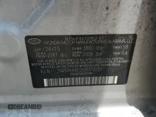 2016 Hyundai Elantra SE with VIN 5NPDH4AE2GH717251, listed as a Copart auction lot 56493135 with 87,975 mi miles and Salvage title. Bid and sale history available at DreamBid. Image 12.