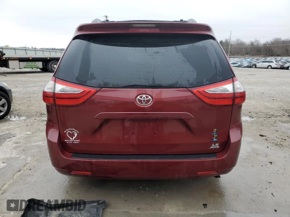 2017 Toyota Sienna LE with VIN 5TDJZ3DC1HS168822, listed as a Copart auction lot 43872695 with 123,681 mi miles and Non Repairable. Bid and sale history available at carsss.com. Image 6.