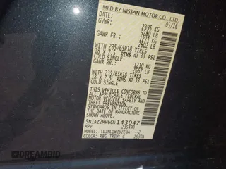 2016 Nissan Murano SL z VIN 5N1AZ2MH6GN143047, wystawiony jako IAAI lot #41920270 z przebiegiem 158 518 mil mil oraz . Historia ofert i sprzedaży dostępna na DreamBid. Obrazek 9.