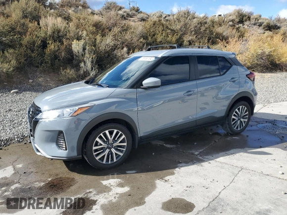 2023 Nissan Kicks SV with VIN 3N1CP5CV1PL477954, listed as a Copart auction lot 78656154 with 65,791 mi miles and Salvage Title. Bid and sale history available at carsss.com. Image 1.